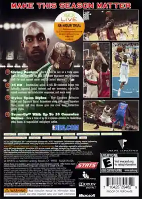 NBA 2K9 (USA) box cover back